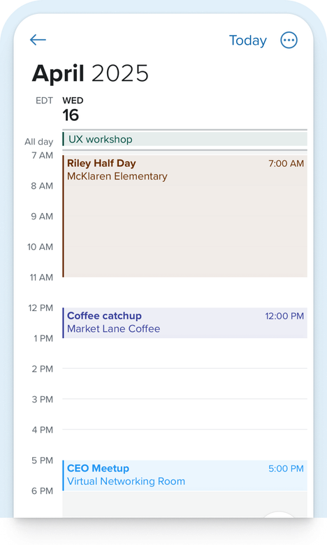 Screenshot of the Fastmail calendar app