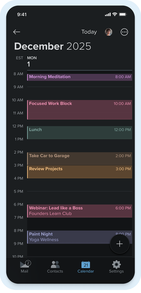 Screenshot of the Fastmail calendar app