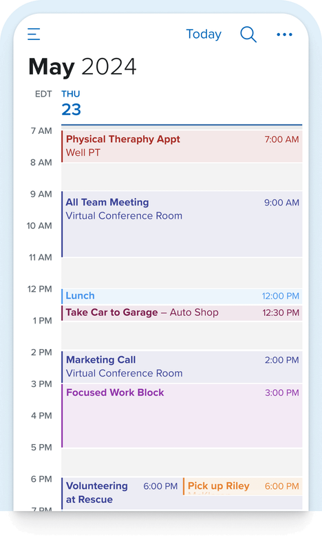 Screenshot of the Fastmail calendar app